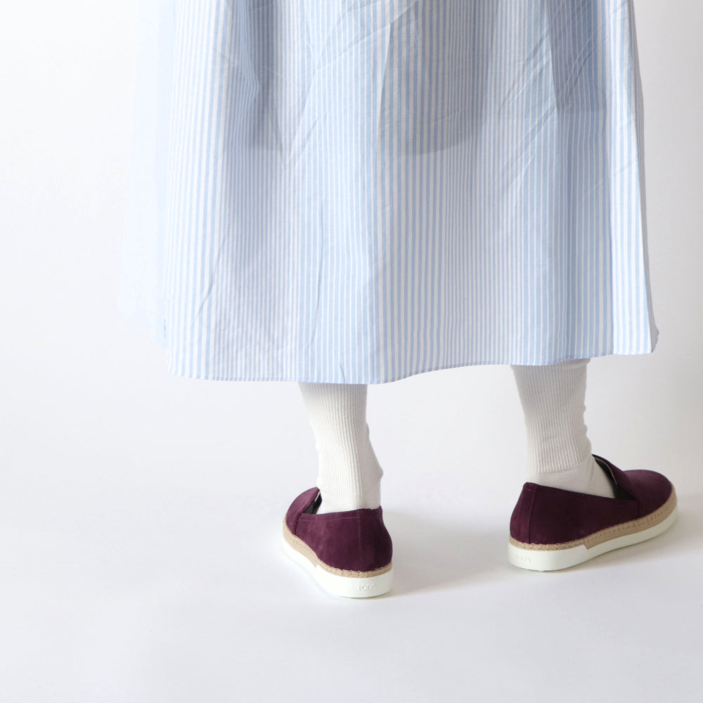TOD’S スリッポン エスパドリーユ パープル スエード