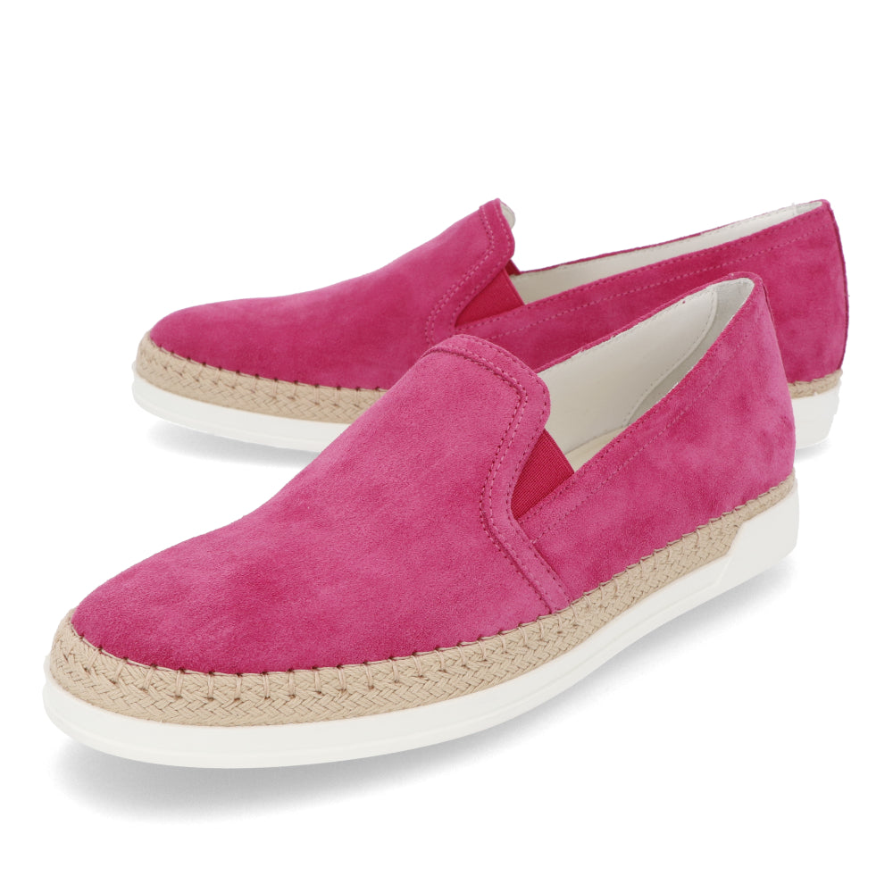 トッズ スリッポン スニーカー レディース エスパドリーユ GOMMA RAFIA TV PANTOFOLA PELLE HG0 FUXIA MEDIO ピンク スエード フラット XXW0TV0J97ZHG0 M803