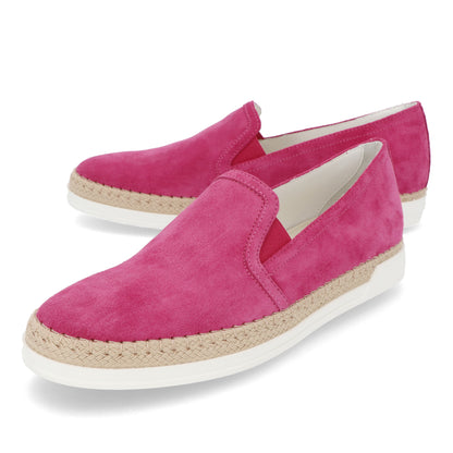 トッズ スリッポン スニーカー レディース エスパドリーユ GOMMA RAFIA TV PANTOFOLA PELLE HG0 FUXIA MEDIO ピンク スエード フラット XXW0TV0J97ZHG0 M803