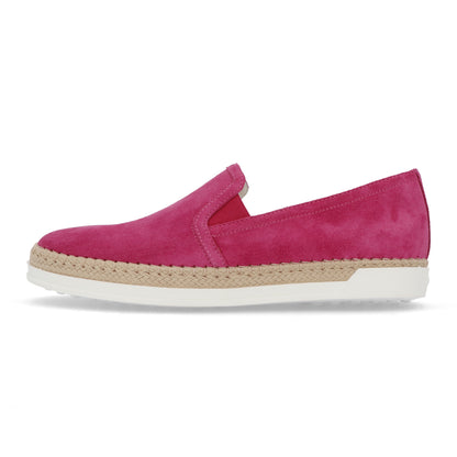 トッズ スリッポン スニーカー レディース エスパドリーユ GOMMA RAFIA TV PANTOFOLA PELLE HG0 FUXIA MEDIO ピンク スエード フラット XXW0TV0J97ZHG0 M803