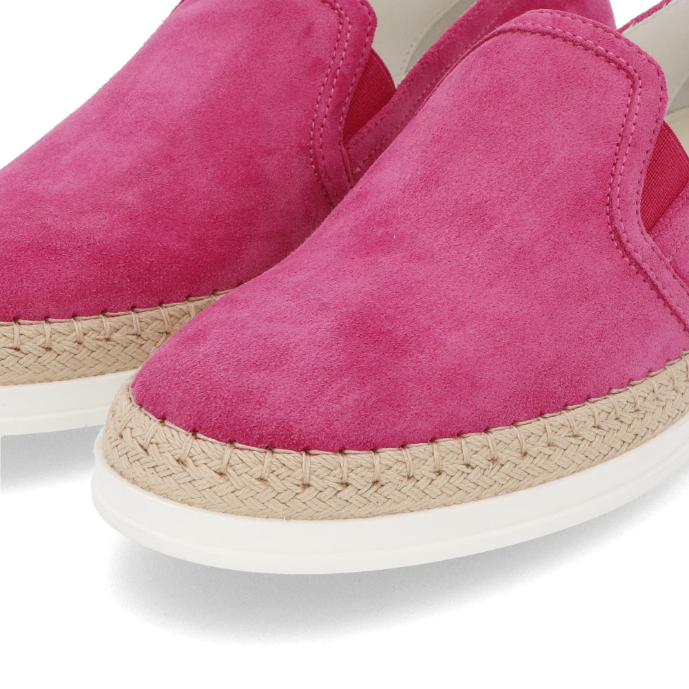 トッズ スリッポン スニーカー レディース エスパドリーユ GOMMA RAFIA TV PANTOFOLA PELLE HG0 FUXIA MEDIO ピンク スエード フラット XXW0TV0J97ZHG0 M803