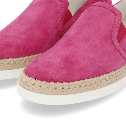 トッズ スリッポン スニーカー レディース エスパドリーユ GOMMA RAFIA TV PANTOFOLA PELLE HG0 FUXIA MEDIO ピンク スエード フラット XXW0TV0J97ZHG0 M803
