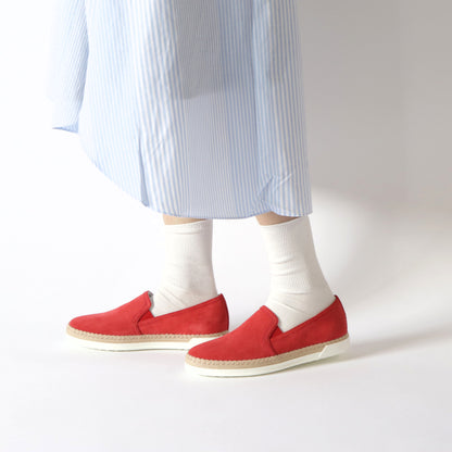 TOD’S スリッポン エスパドリーユ レッド スエード