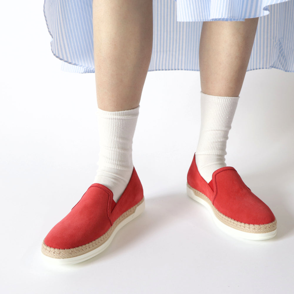 TOD’S スリッポン エスパドリーユ レッド スエード