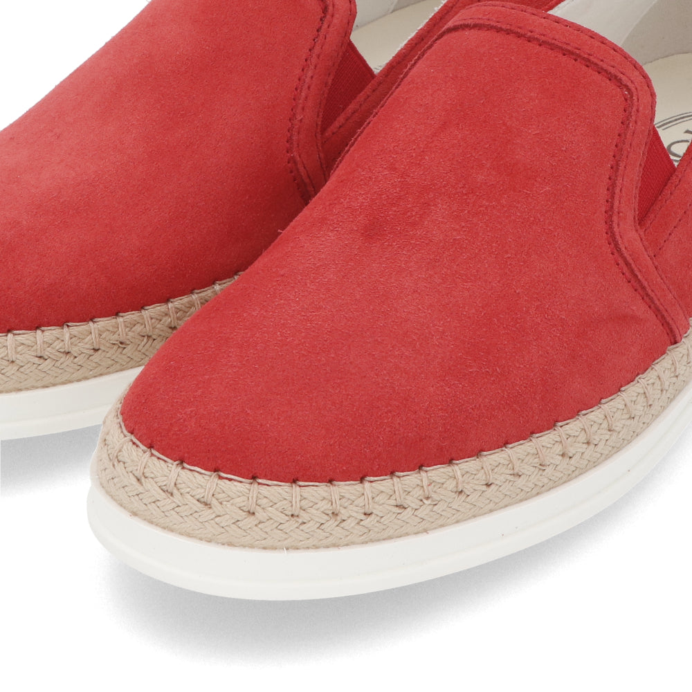 TOD’S スリッポン エスパドリーユ レッド スエード
