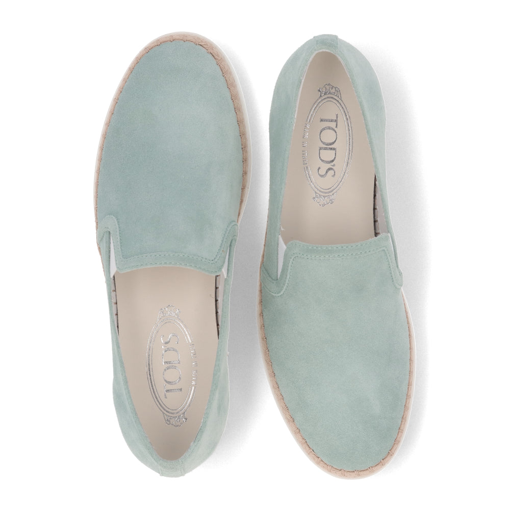 TOD’S スリッポン エスパドリーユ ライトブルー スエード