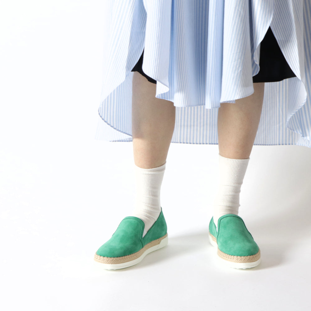 TOD’S スリッポン エスパドリーユ グリーン スエード