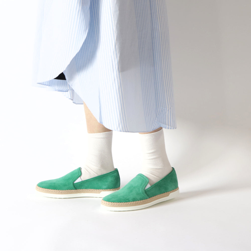 TOD’S スリッポン エスパドリーユ グリーン スエード