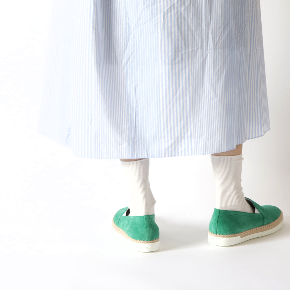 TOD’S スリッポン エスパドリーユ グリーン スエード