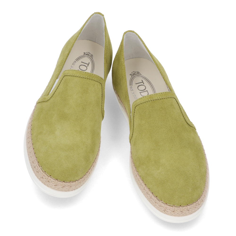 TOD’S スリッポン エスパドリーユ グリーン スエード