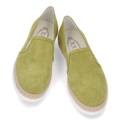 TOD’S スリッポン エスパドリーユ グリーン スエード