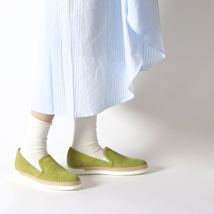TOD’S スリッポン エスパドリーユ グリーン スエード