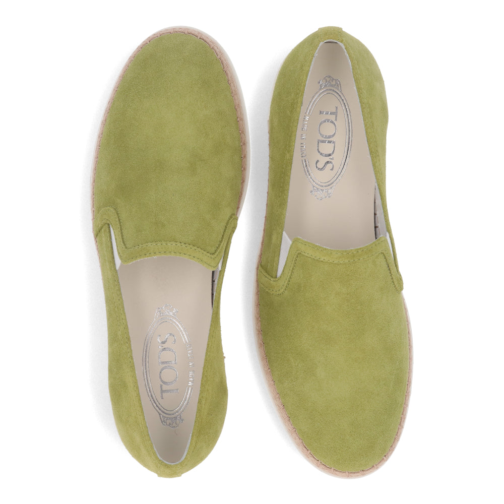 TOD’S スリッポン エスパドリーユ グリーン スエード