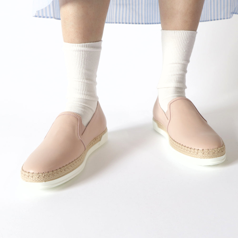 TOD’S スリッポン エスパドリーユ ピンク レザー