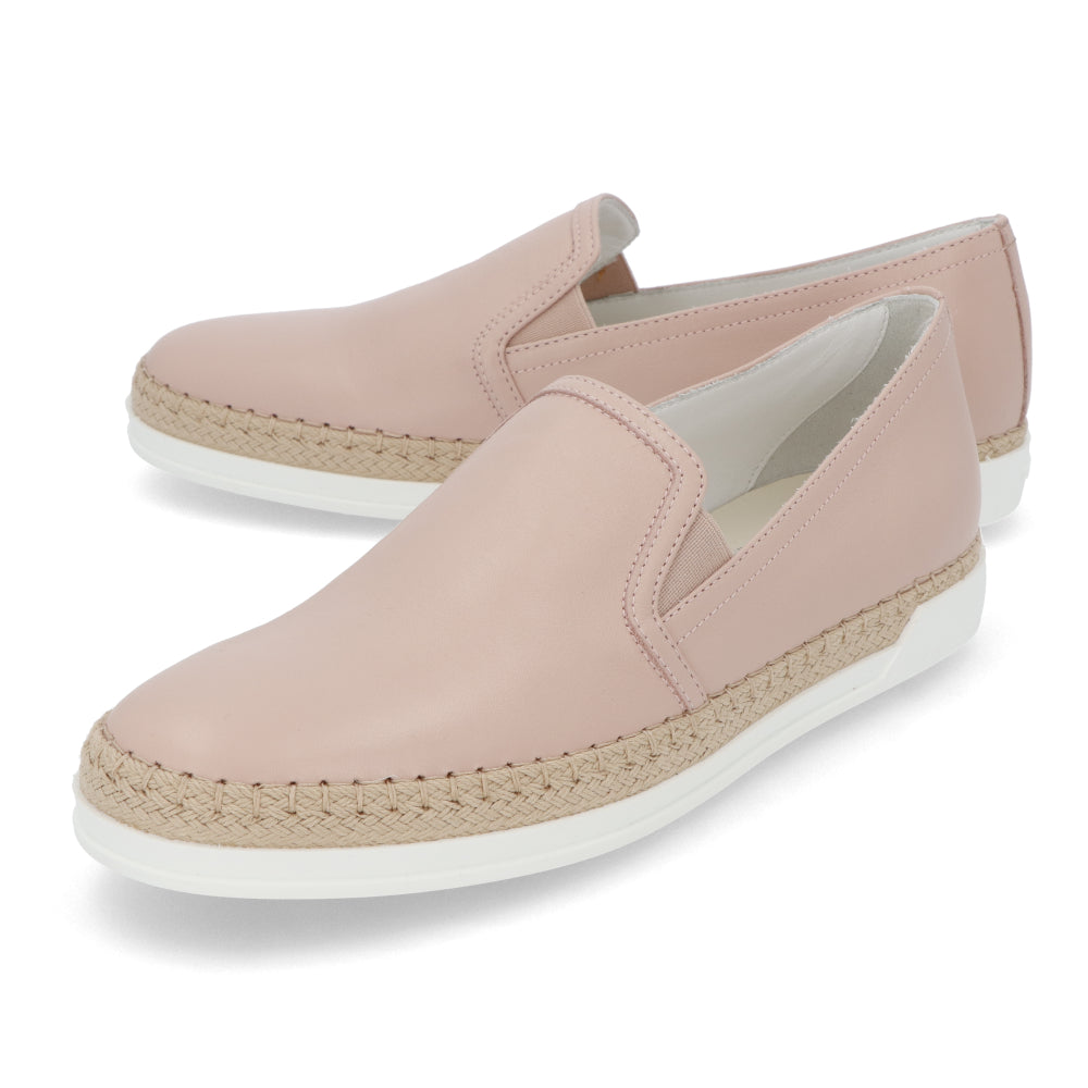 トッズ スリッポン スニーカー レディース エスパドリーユ GOMMA RAFIA TV PANTOFOLA PELLE JUS BALLERINA ピンク レザー フラット XXW0TV0J97ZJUS M011