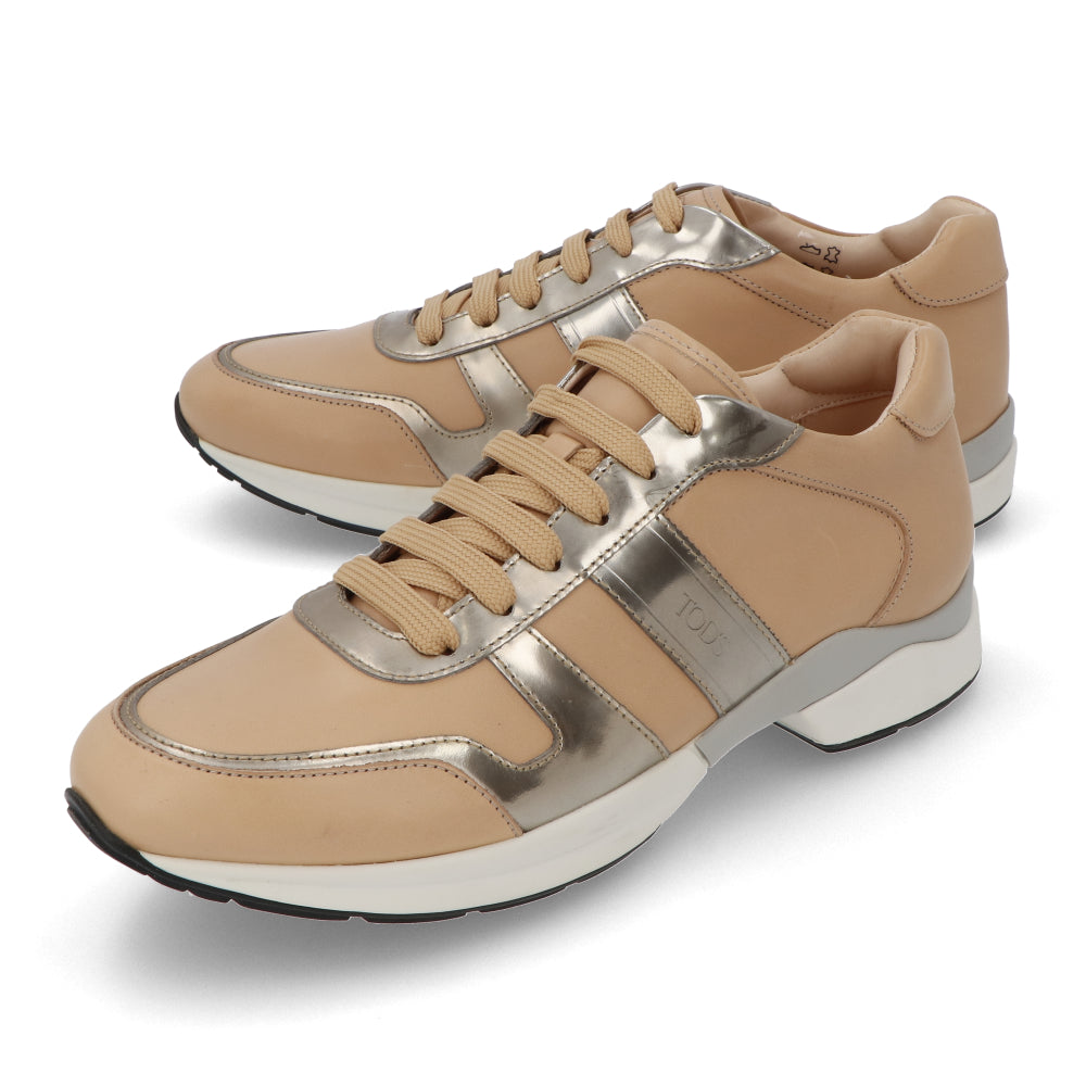 TOD’S トッズ スニーカー ベージュ レザー ローカット