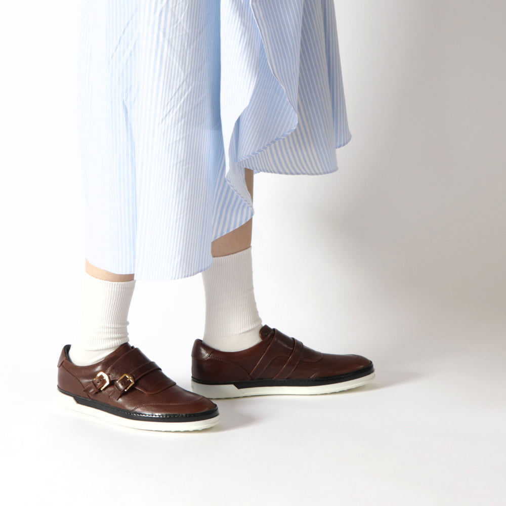 トッズ スリッポン スニーカー レザーシューズ レディース CASSETA UV PANTOFOLA FIBBIE ZIK MARRONE SC ブラウン  XXW0UV0K940ZIK S602