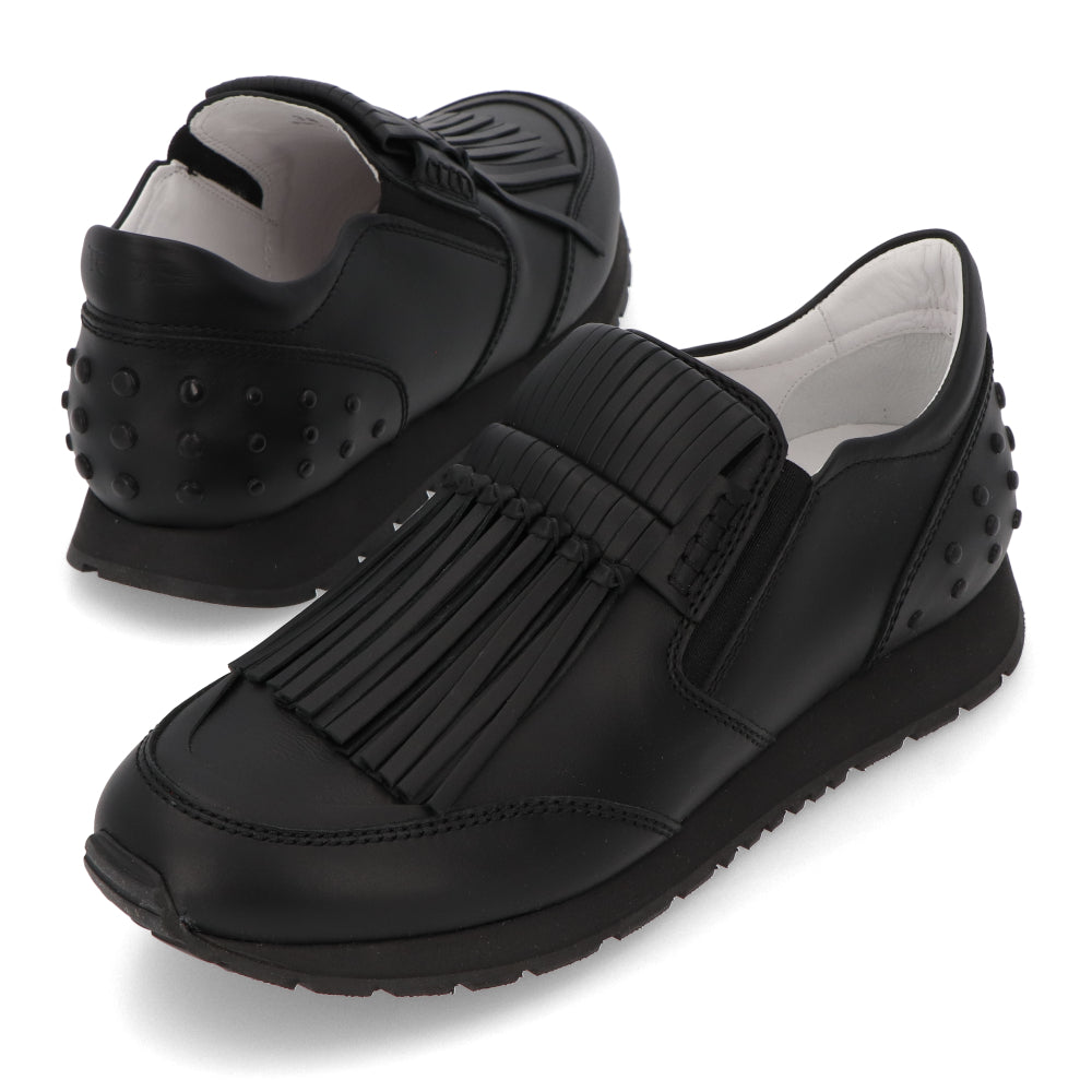 TOD’S スニーカー スリッポン ブラック フリンジ ローカット