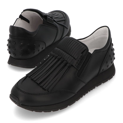 TOD’S スニーカー スリッポン ブラック フリンジ ローカット