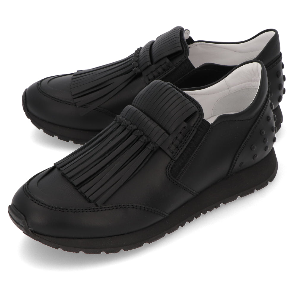 TOD’S スニーカー スリッポン ブラック フリンジ ローカット