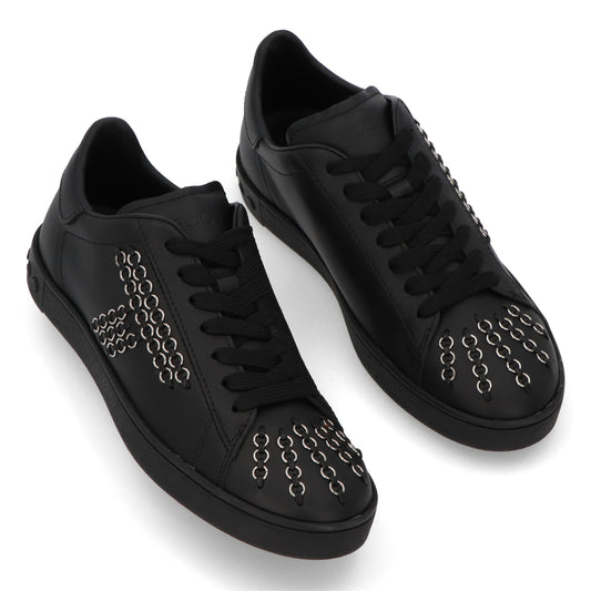 TOD’S スニーカー ブラック レザー ローカット ロゴ パーツ