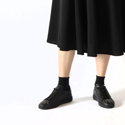 TOD’S スニーカー ブラック レザー ローカット ロゴ パーツ