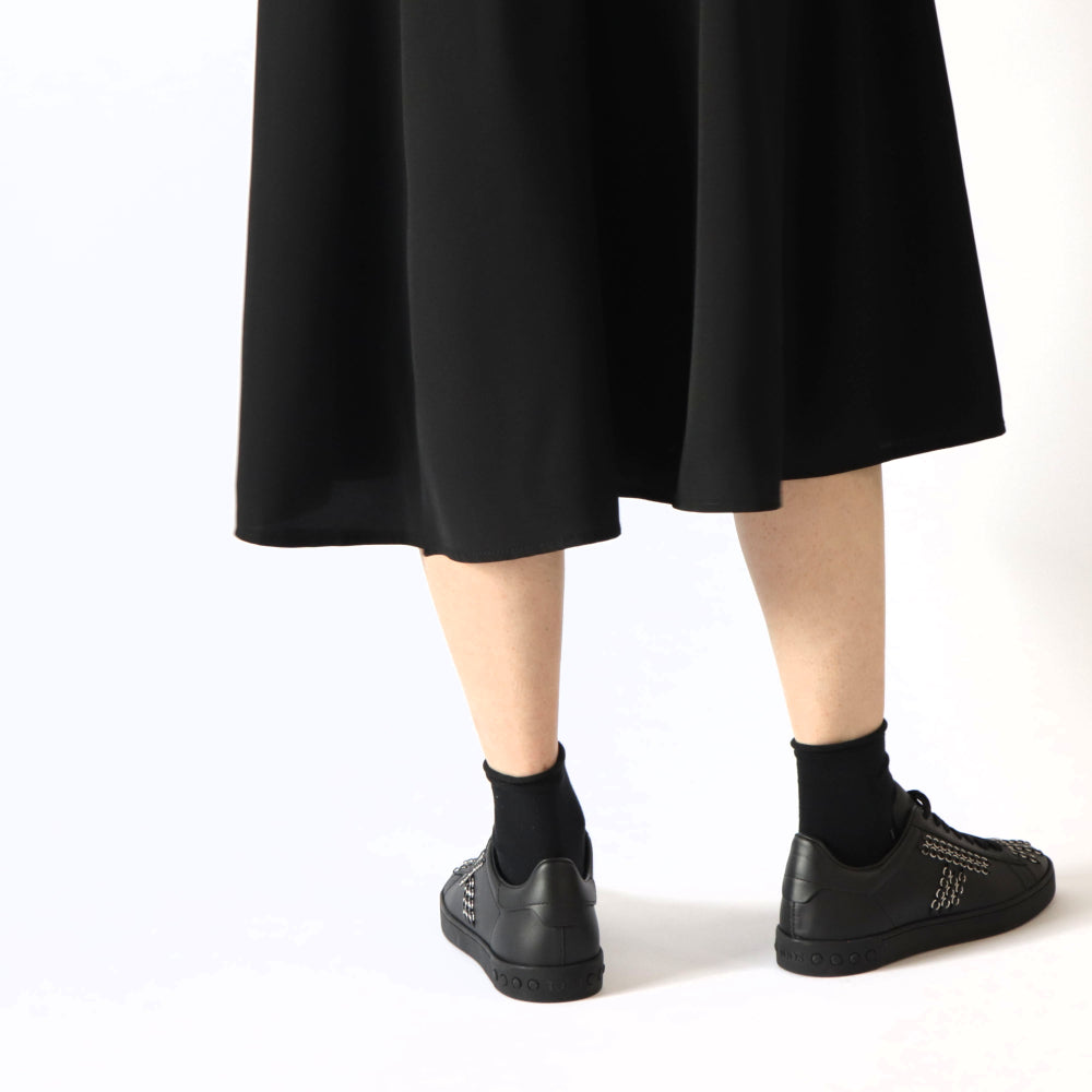 TOD’S スニーカー ブラック レザー ローカット ロゴ パーツ