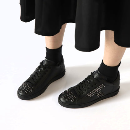 TOD’S スニーカー ブラック レザー ローカット ロゴ パーツ