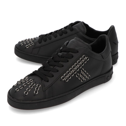 TOD’S スニーカー ブラック レザー ローカット ロゴ パーツ