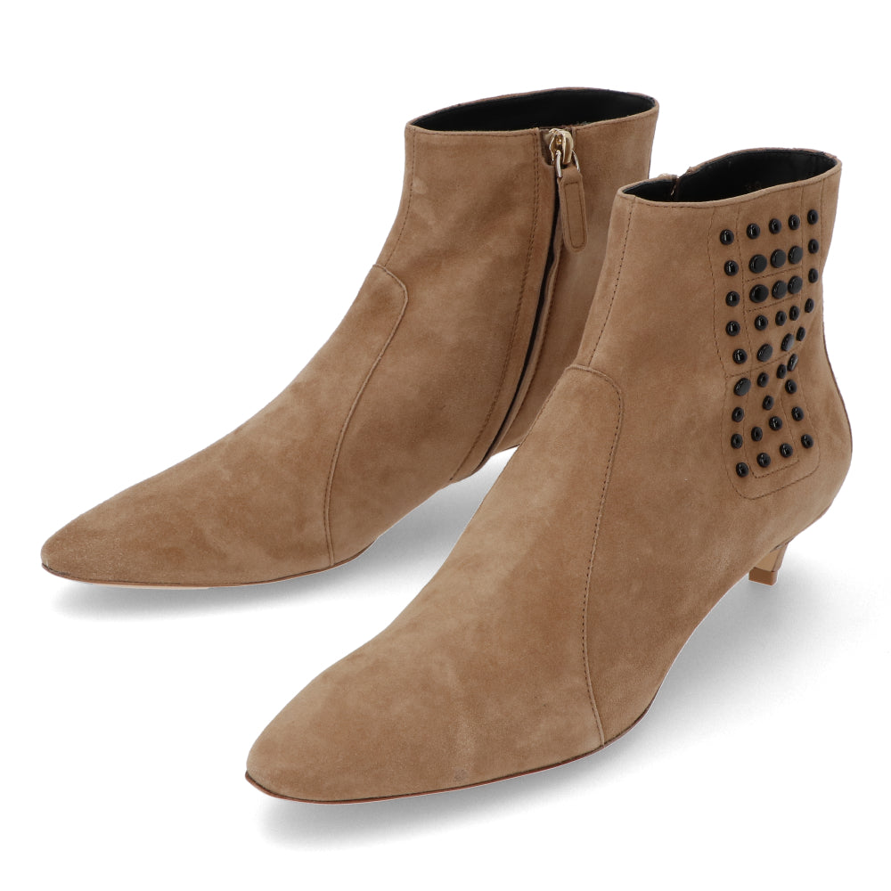 TOD’S ショートブーツブーツ ベージュ スエード ローヒール