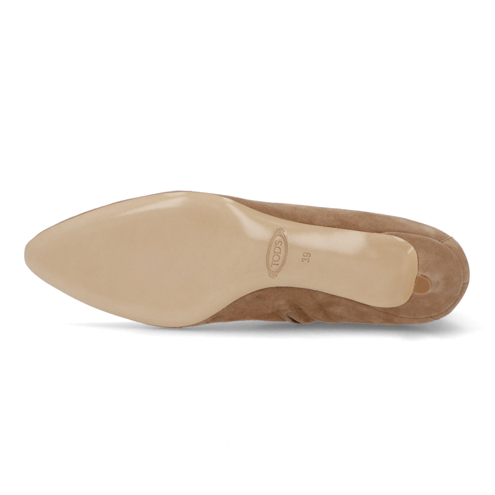 TOD’S ショートブーツブーツ ベージュ スエード ローヒール