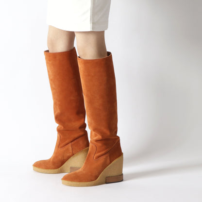 トッズ TOD’S ブーツ ZEPPA PARA II85 18B STIVALE TUBO BYE RUGGINE SCURO ブラウン ハイヒール