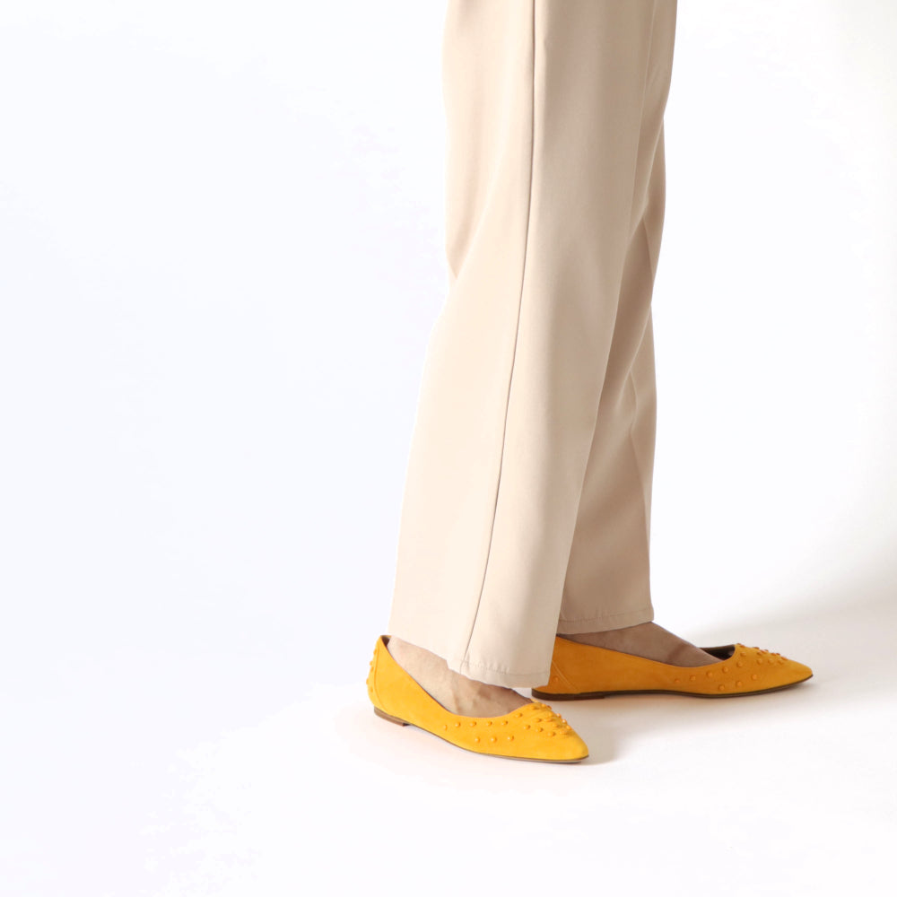 TOD’S フラットシューズ パンプス イエロー スエード
