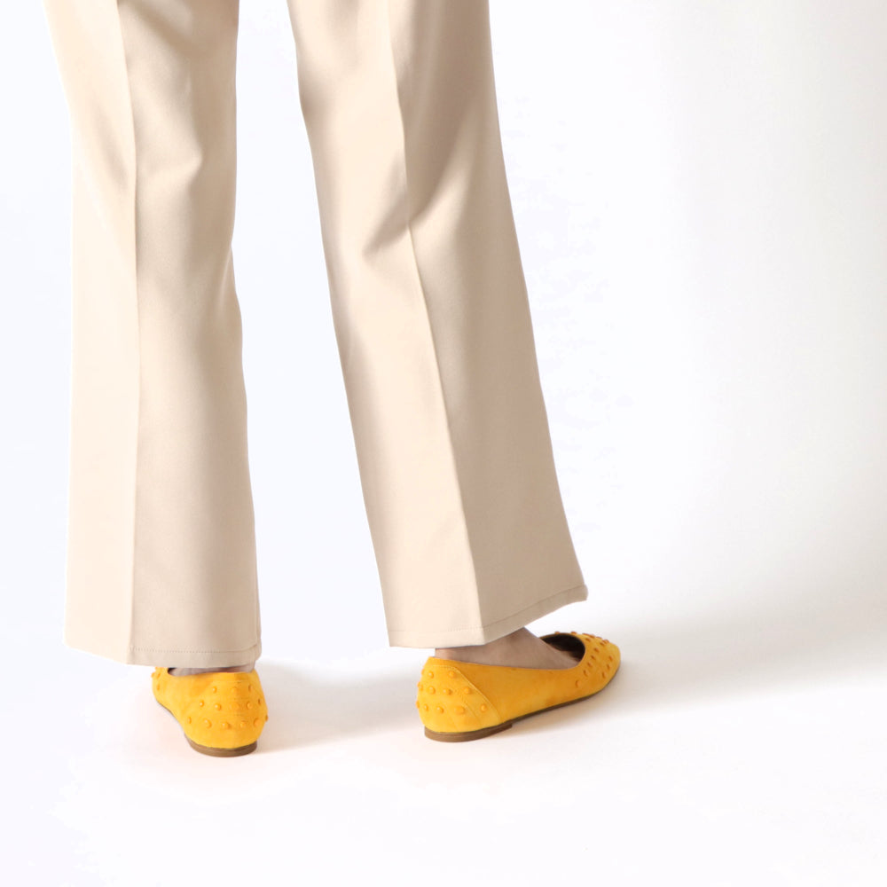 TOD’S フラットシューズ パンプス イエロー スエード