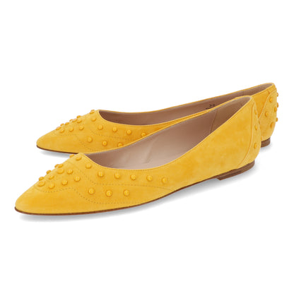 TOD’S フラットシューズ パンプス イエロー スエード