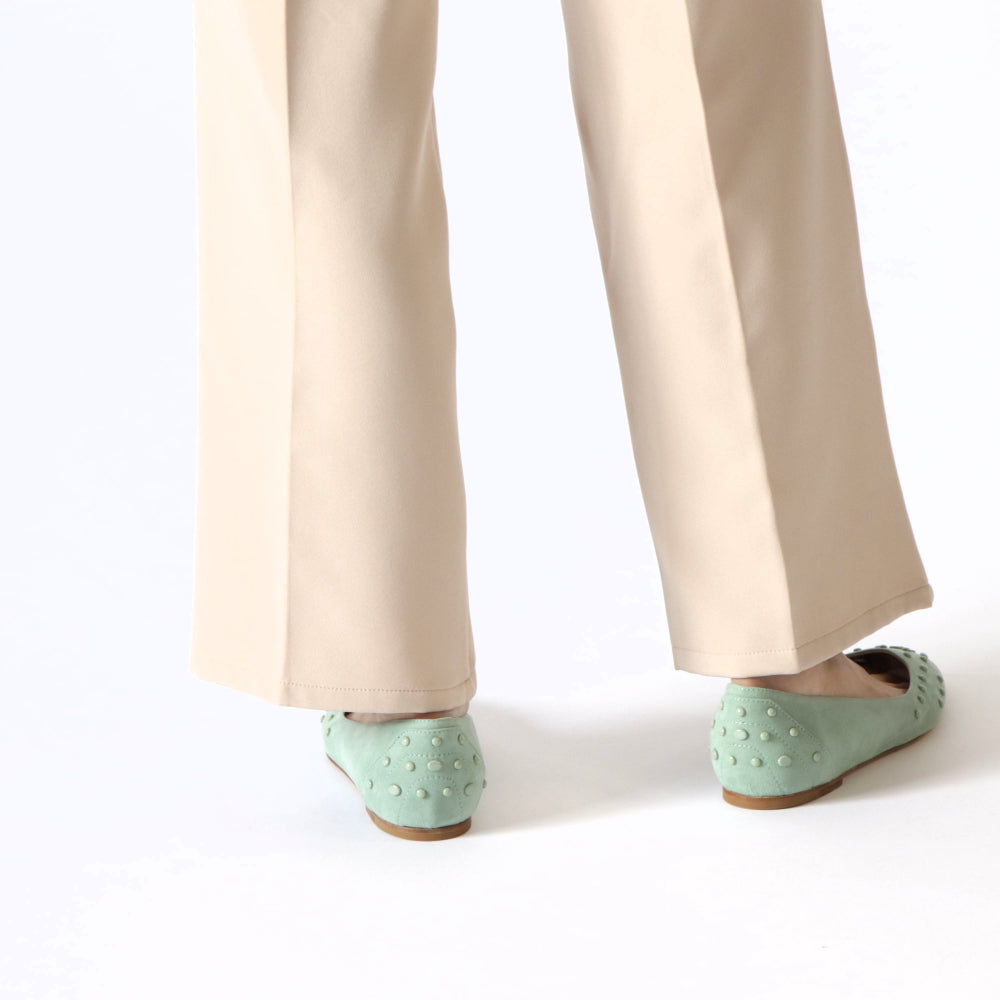 TOD’S フラットシューズ パンプス ライトグリーン スエード