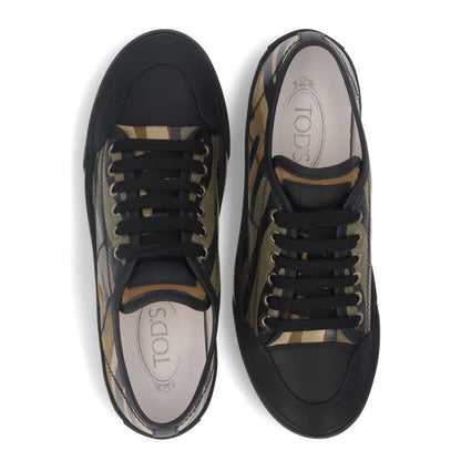 トッズ スニーカー CASS.GOMMA 26A ALL.PUNT.DIS.ZEBRA EZO グリーン系 ローカット アニマル柄 カモフラ柄 ゼブラ