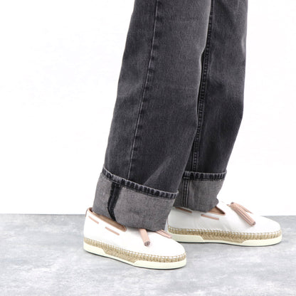 TOD’S スリッポン エスパドリーユ ホワイト レザー