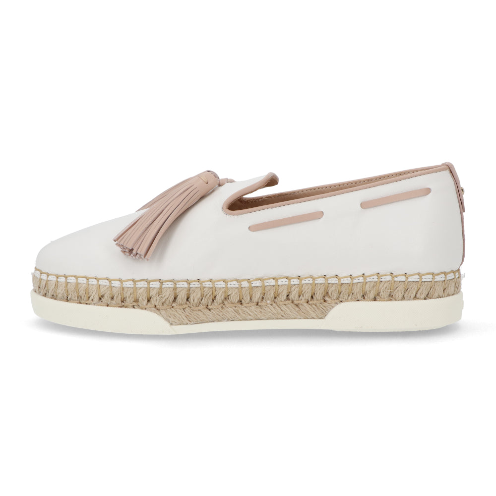 TOD’S スリッポン エスパドリーユ ホワイト レザー