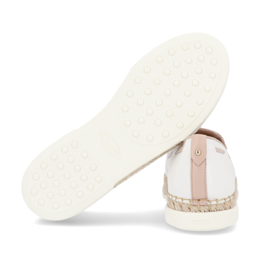 TOD’S スリッポン エスパドリーユ ホワイト レザー