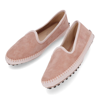 トッズ シューズ パンプス レディース ピンクベージュ レッド スエード ステッチ モカシン ドライビングシューズ ヒールなし XXW24B0AI70HR0