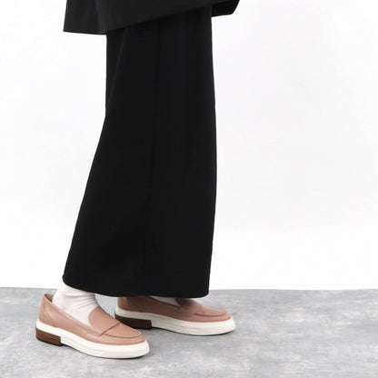 トッズ シューズレディース レッド ベージュ レザー モカシン 厚底 無地 XXW92B0Y41ZQUI