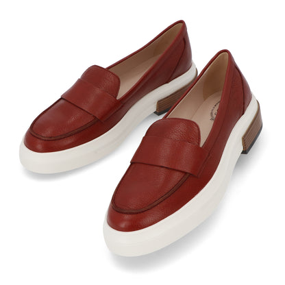 トッズ シューズレディース レッド ベージュ レザー モカシン 厚底 無地 XXW92B0Y41ZQUI
