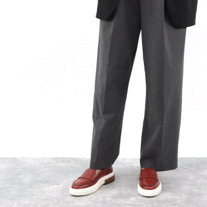トッズ シューズレディース レッド ベージュ レザー モカシン 厚底 無地 XXW92B0Y41ZQUI