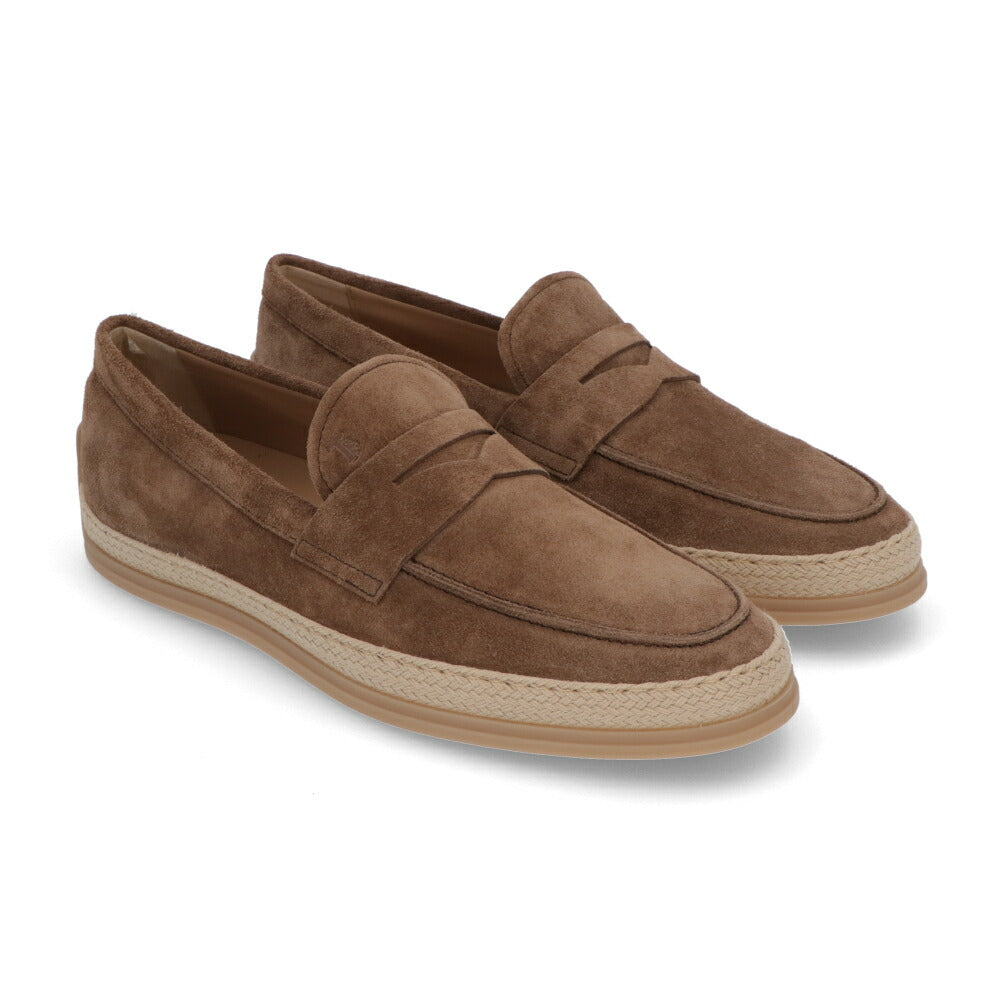 TOD'S  ベージュ ブラウン ネイビー ローファー ウェッジソール XXM0TV0FQ80BYE