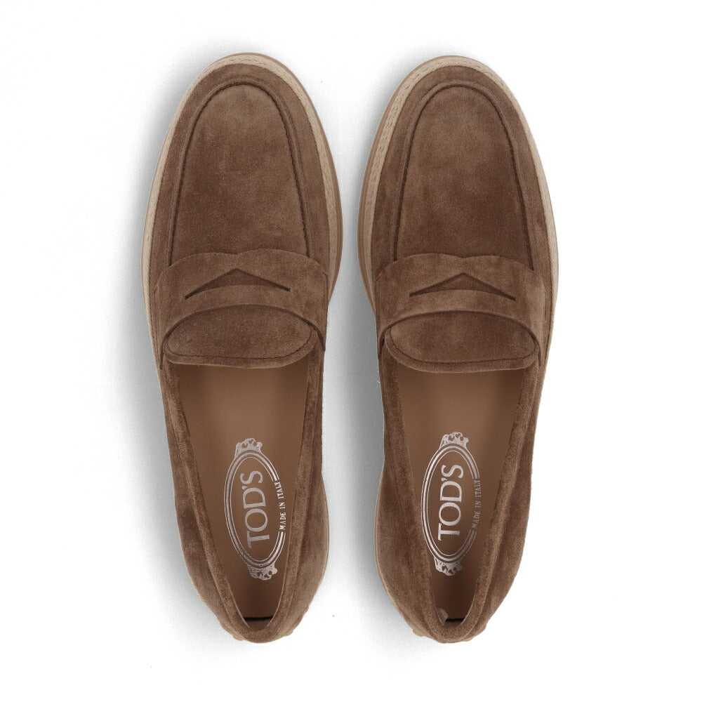 TOD'S  ベージュ ブラウン ネイビー ローファー ウェッジソール XXM0TV0FQ80BYE