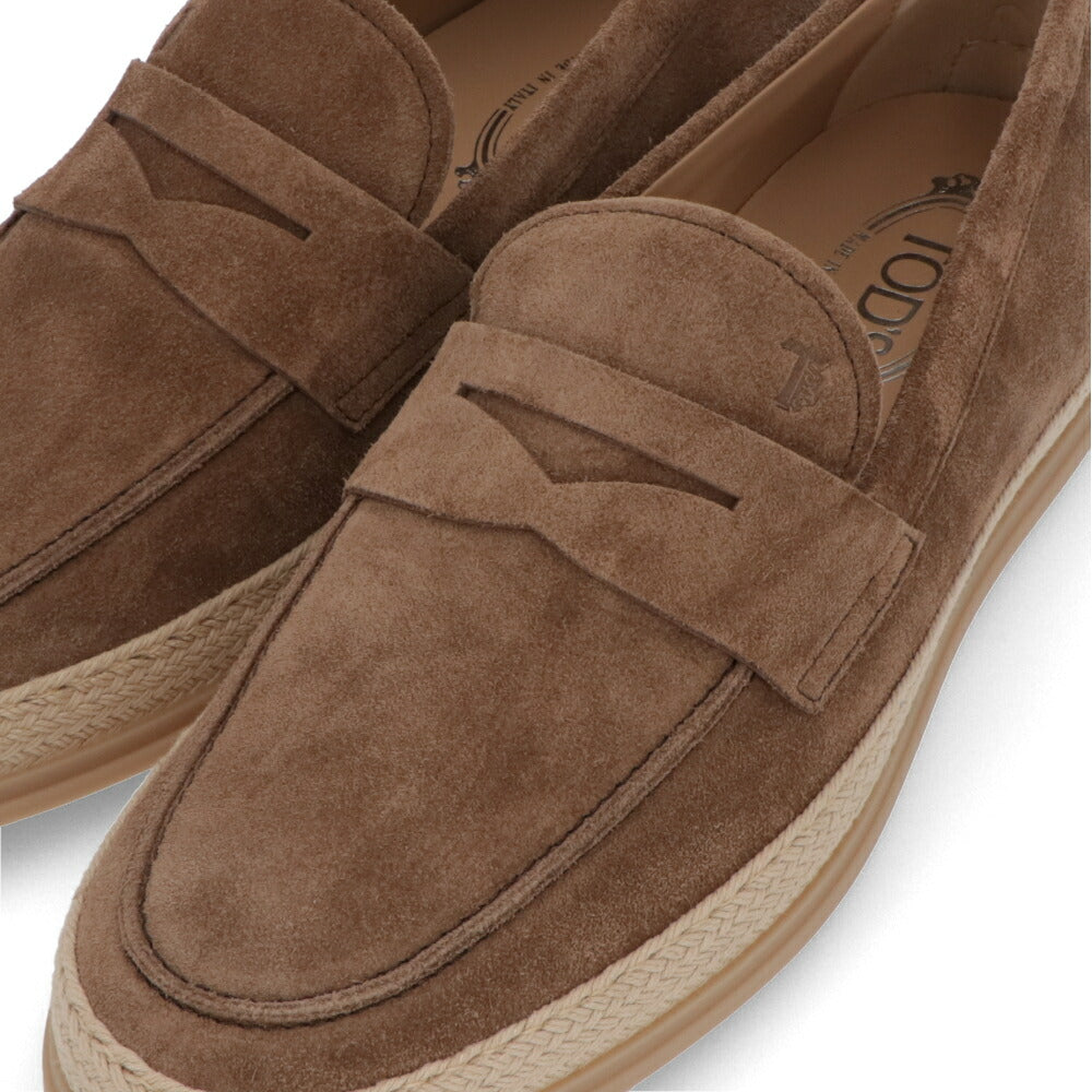TOD'S  ベージュ ブラウン ネイビー ローファー ウェッジソール XXM0TV0FQ80BYE