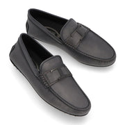 TOD'S CITY GOMMINO グレー ブラウン ドライビングシューズ タイムレス ローファー XXM42C0CT50D9C