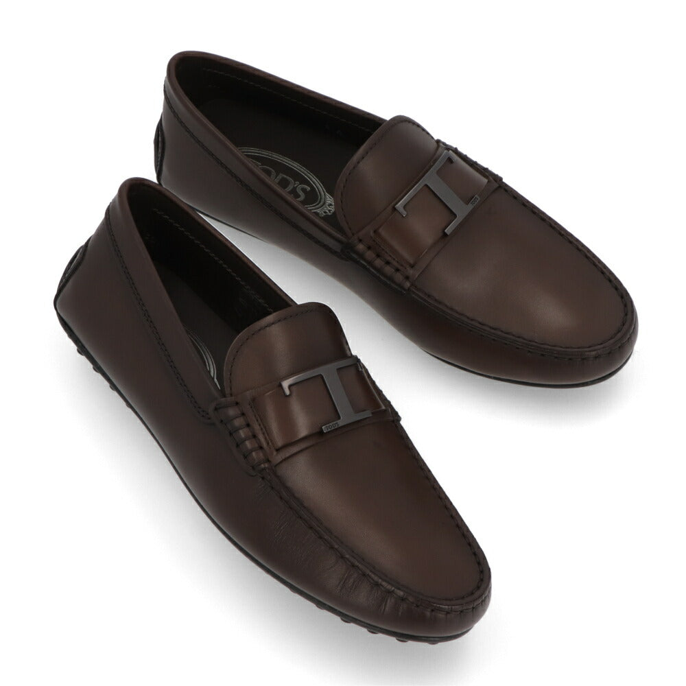 TOD'S CITY GOMMINO グレー ブラウン ドライビングシューズ タイムレス ローファー XXM42C0CT50D9C