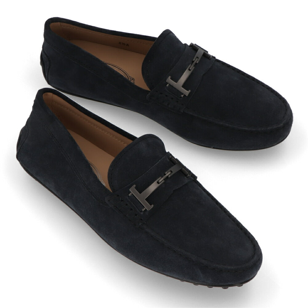 TOD'S ブラウン ネイビー ドライビングシューズ Tバックル ローファー XXM42C0HG70RE0